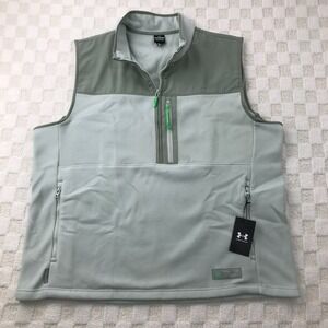 Under Armour Fleece Vest Jacket Microfleece Maxx Men's 3XL XXXL Grey 1/2 Zip NEW